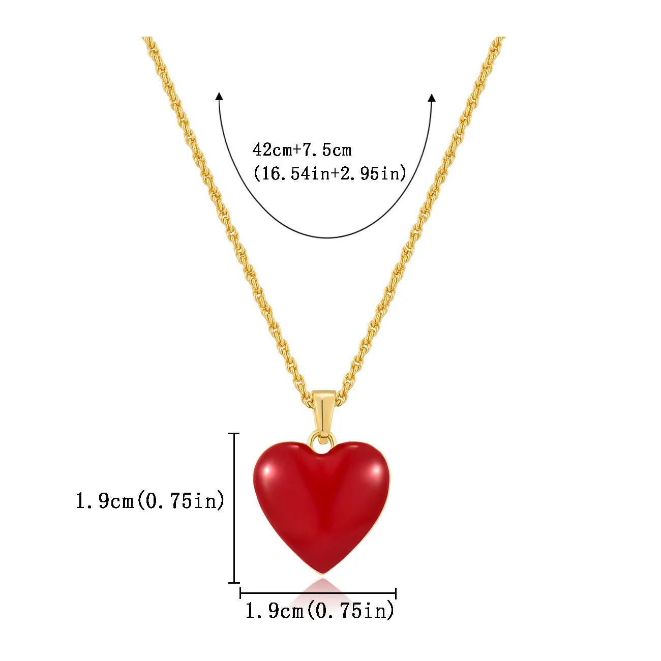 European and American Simple Double-Sided Love Pendant Necklace Women's Clavicle Chain High-grade Niche Design Sense Elegant Necklace Women's Accessories by Dropsure