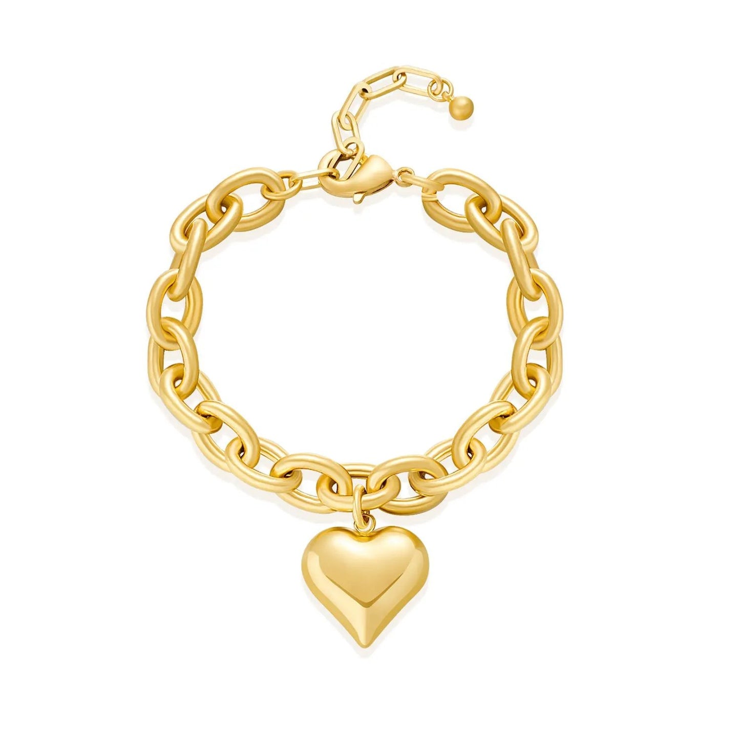 European and American T Hot Cross-border Jewelry Hip-hop Simple Love Pendant Bracelet All-match Geometric Metal Chain Bracelet for Women by Dropsure