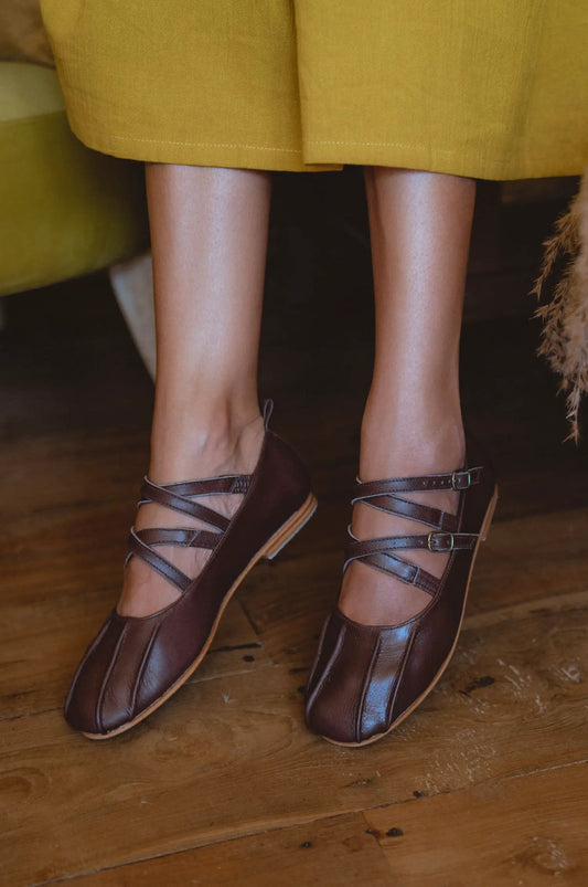 Obsession Criss-Cross Round Toe Flats by ELF