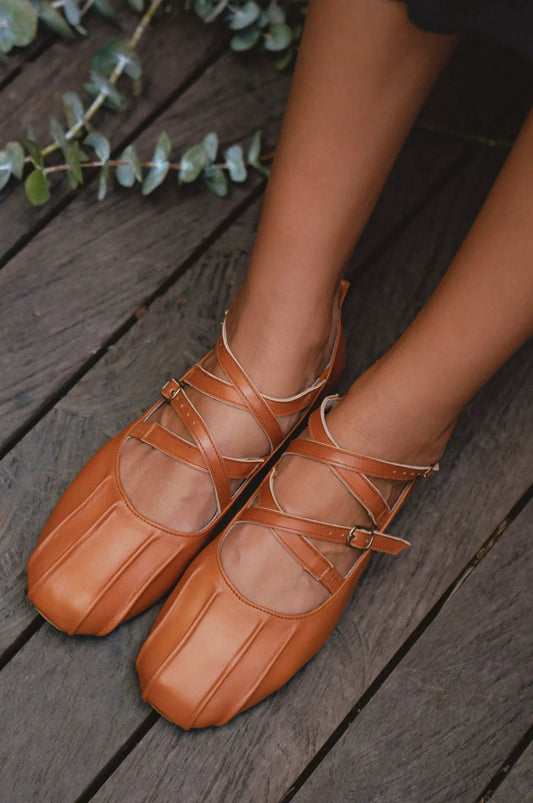 Obsession Criss-Cross Round Toe Flats by ELF