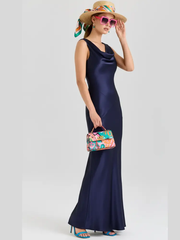 Off-the-Shoulder Fitted Chiffon Dress For Women, Upper West Side, BYMANYC New York. by BYMANYC ® New York