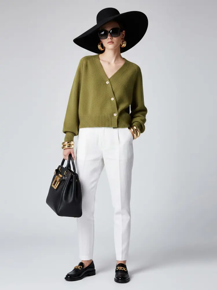 Olive Cropped Knit Cardigan LUDLOW: New Colección COUTURE in NOLITA - BYMANYC ® New York by BYMANYC ® New York