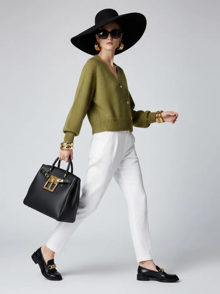 Olive Cropped Knit Cardigan LUDLOW: New Colección COUTURE in NOLITA - BYMANYC ® New York by BYMANYC ® New York