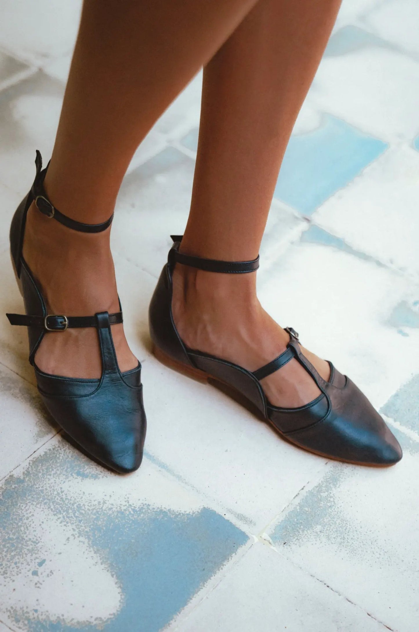 On The Go Leather Ballet Flats by ELF