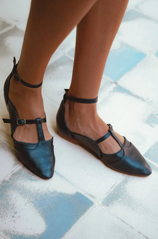 On The Go Leather Ballet Flats by ELF