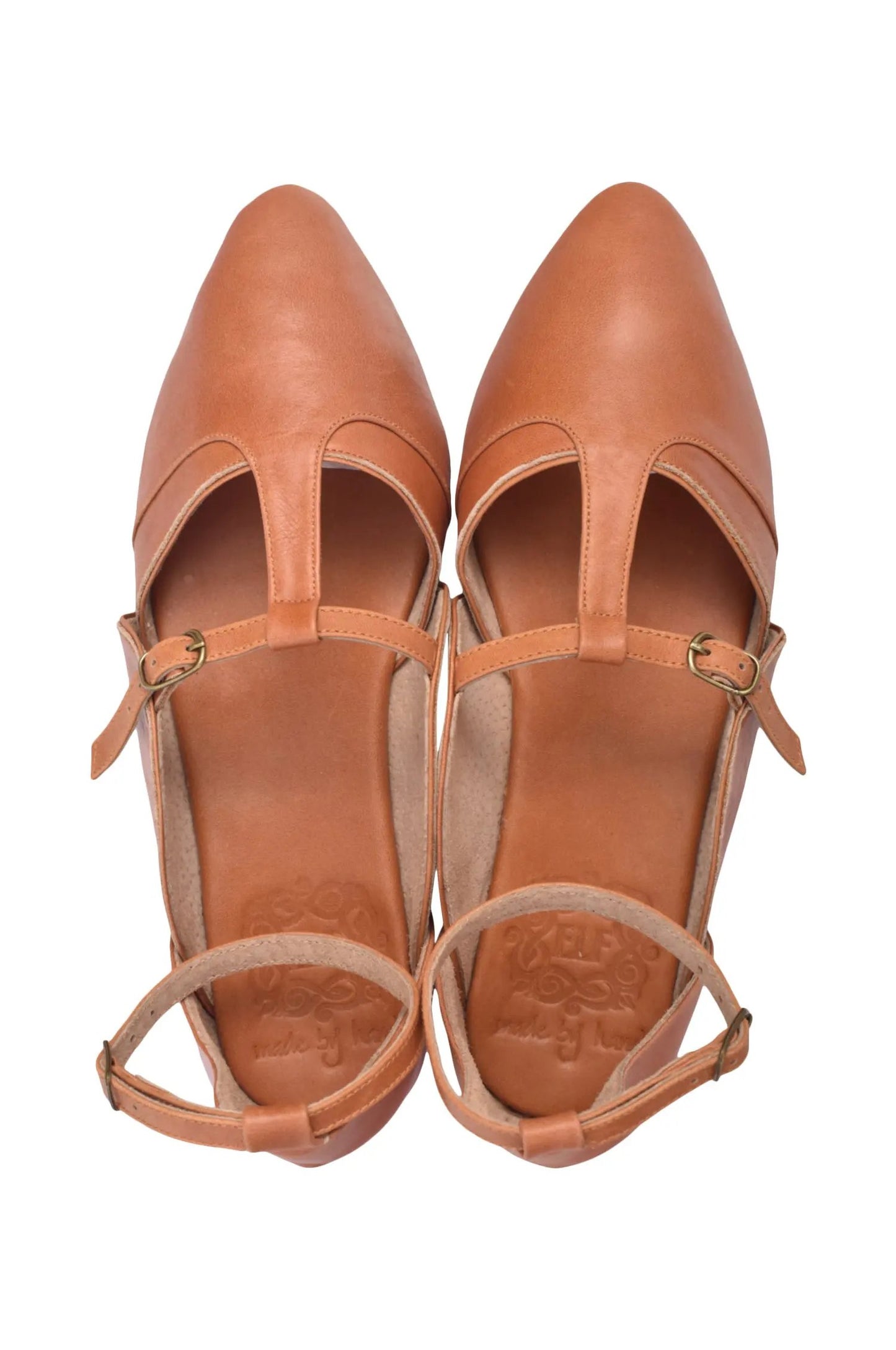 On The Go Pointed Toe T-Strap Flats by ELF