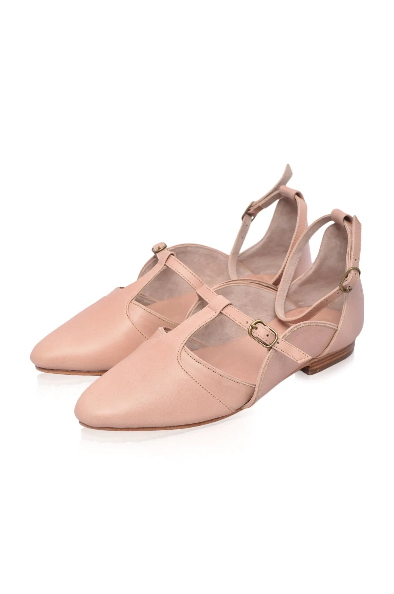 On The Go Pointed Toe T-Strap Flats by ELF
