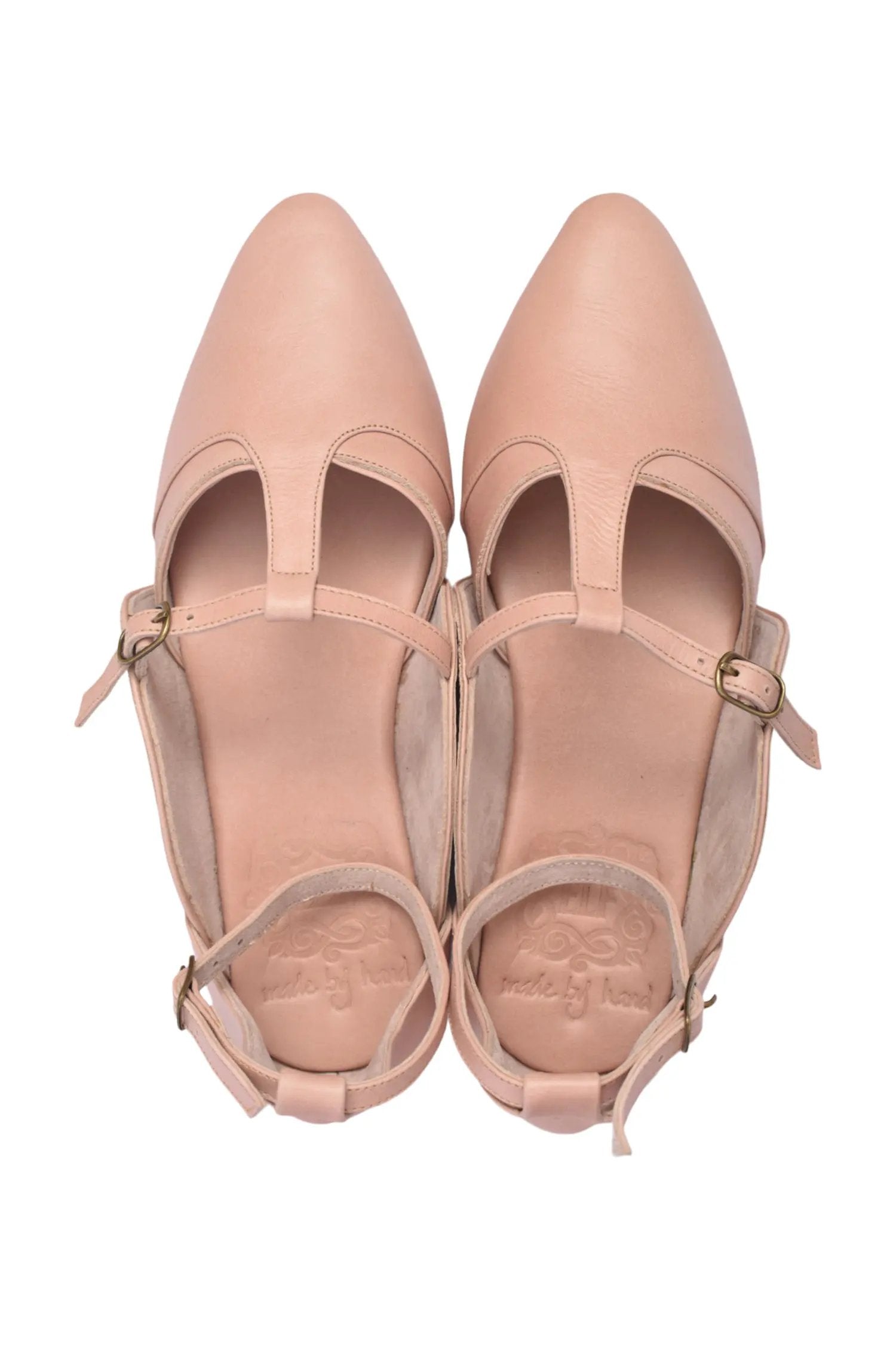 On The Go Pointed Toe T-Strap Flats by ELF