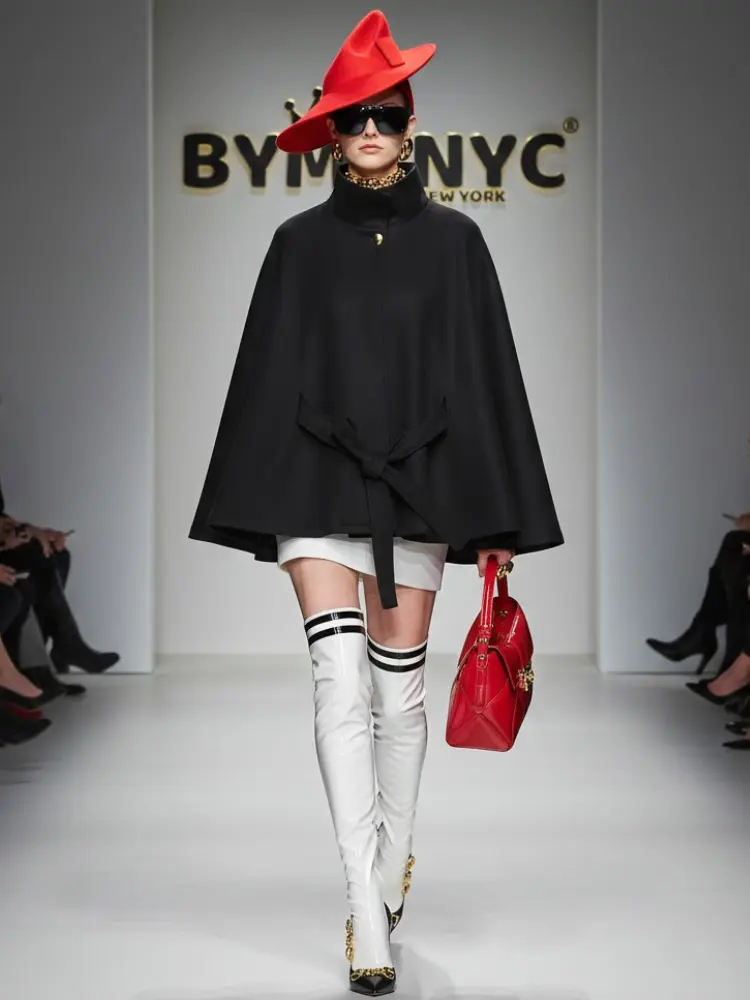 Onyx Belted Cape • FIFTH AVE New Collection BYMANYC ® New York by BYMANYC ® New York