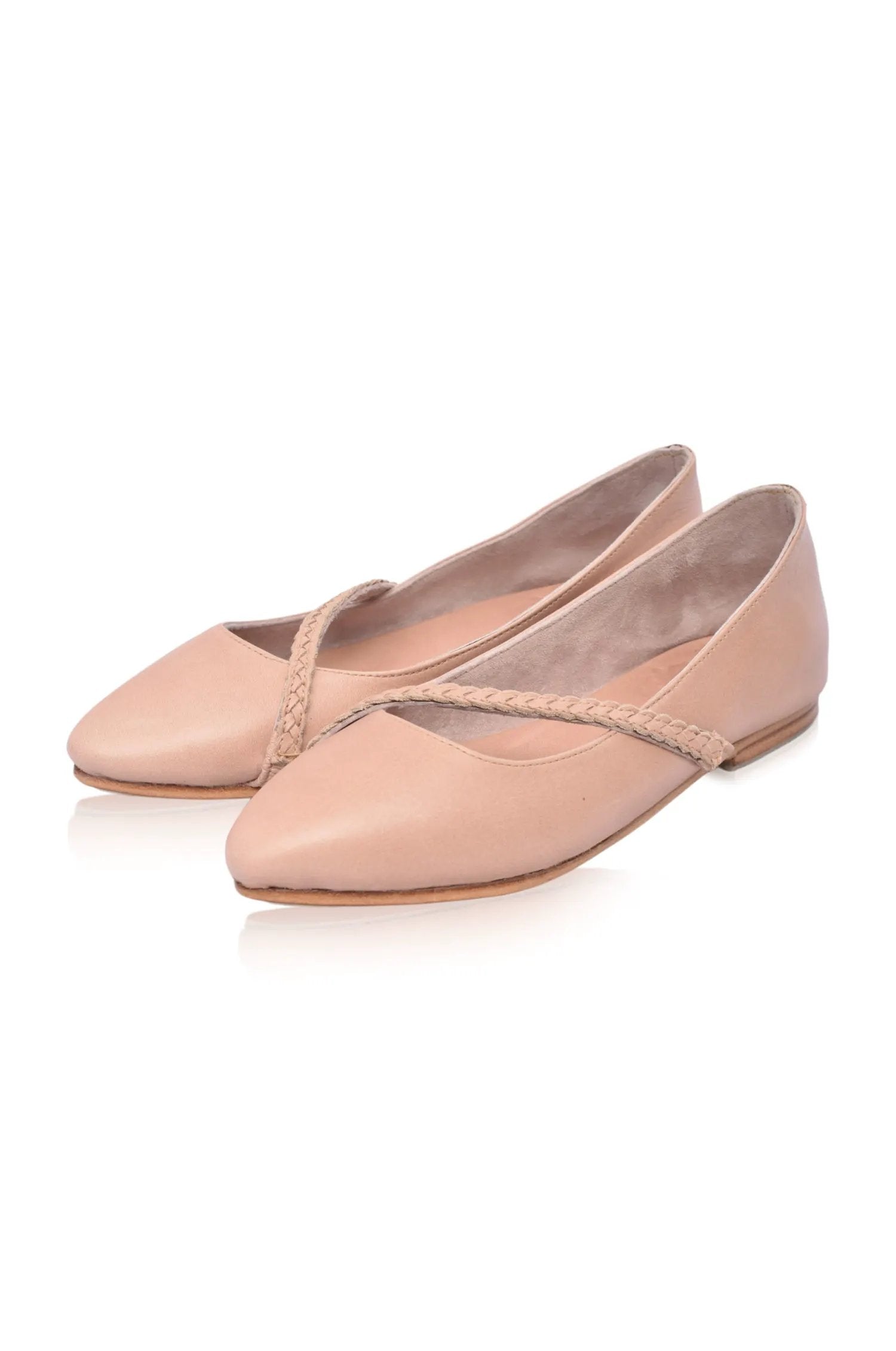 Orenda Pointed Toe Leather Flats by ELF