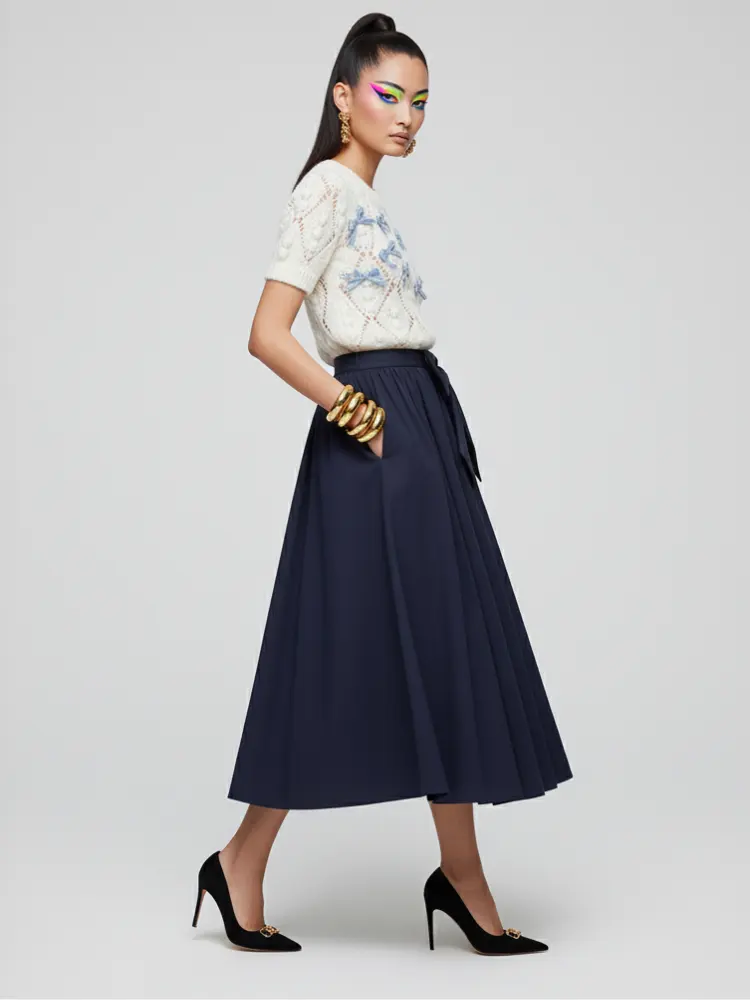 PARK AVENUE Bow Midi Skirt ECO FASHION BYMANYC ® New York by BYMANYC ® New York