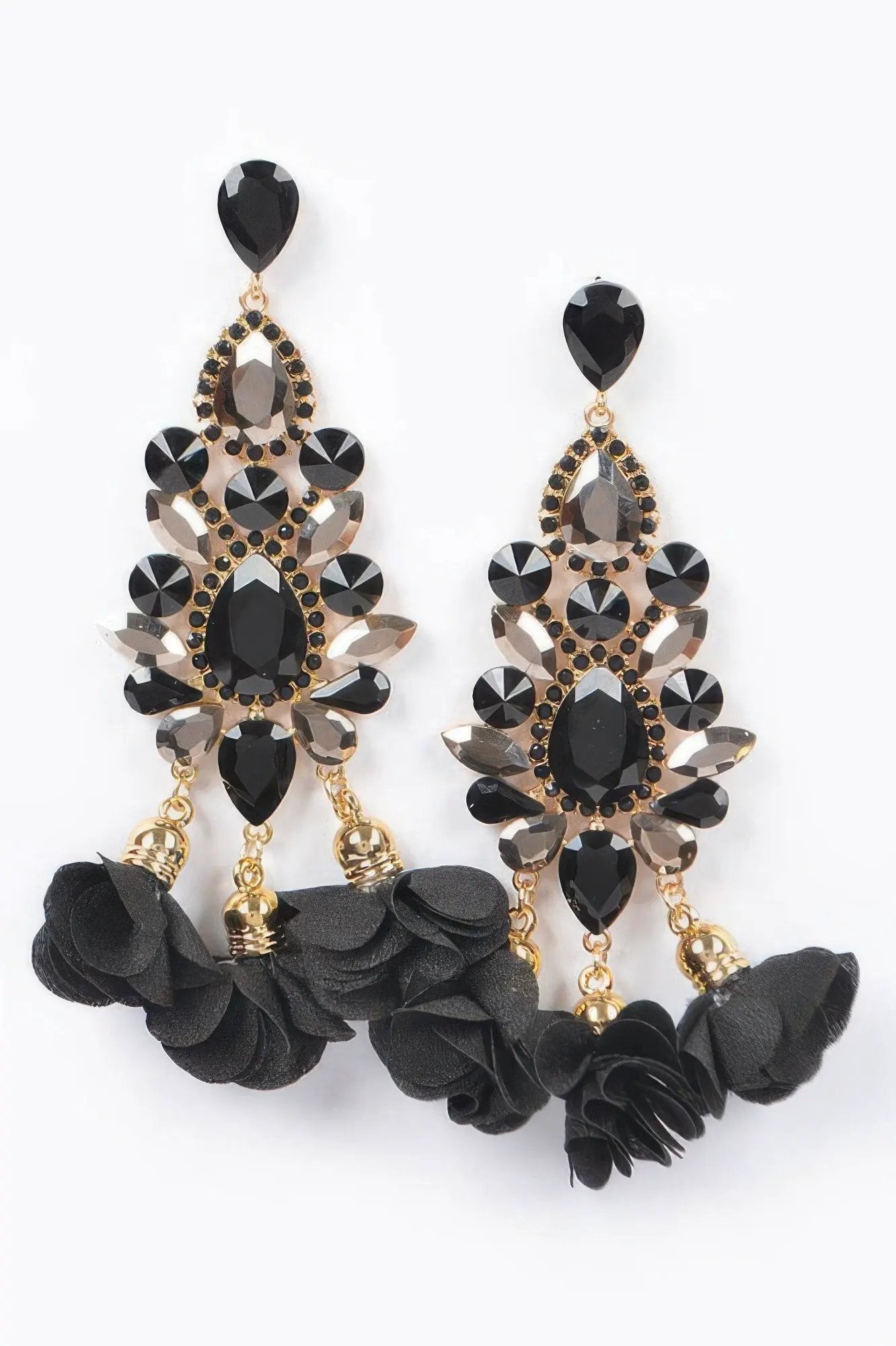 PARK AVENUE Multi Rhinestone Flower Drop Earrings: BYMANYC ® New York by BYMANYC ® New York