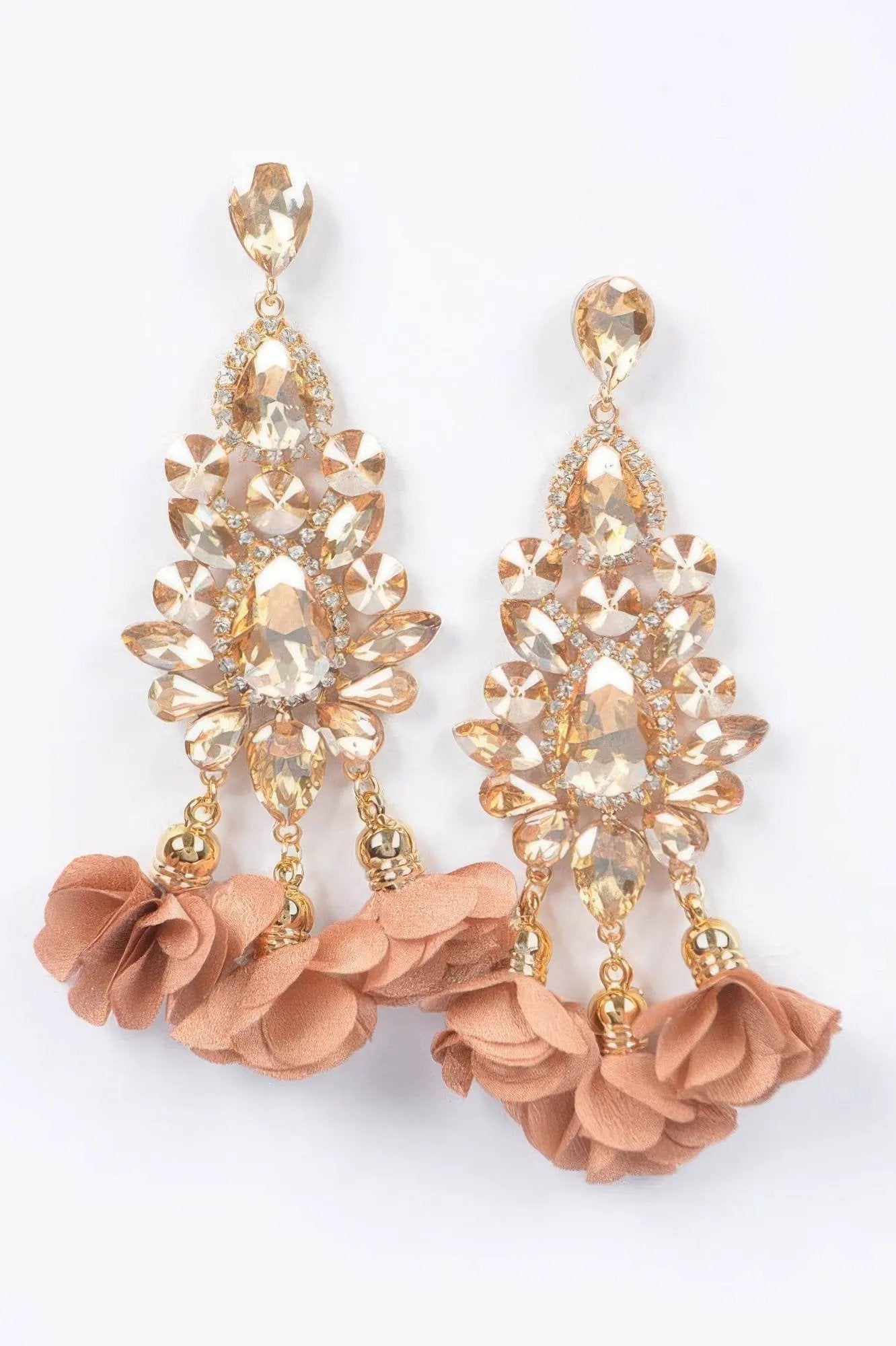 PARK AVENUE Multi Rhinestone Flower Drop Earrings: BYMANYC ® New York by BYMANYC ® New York