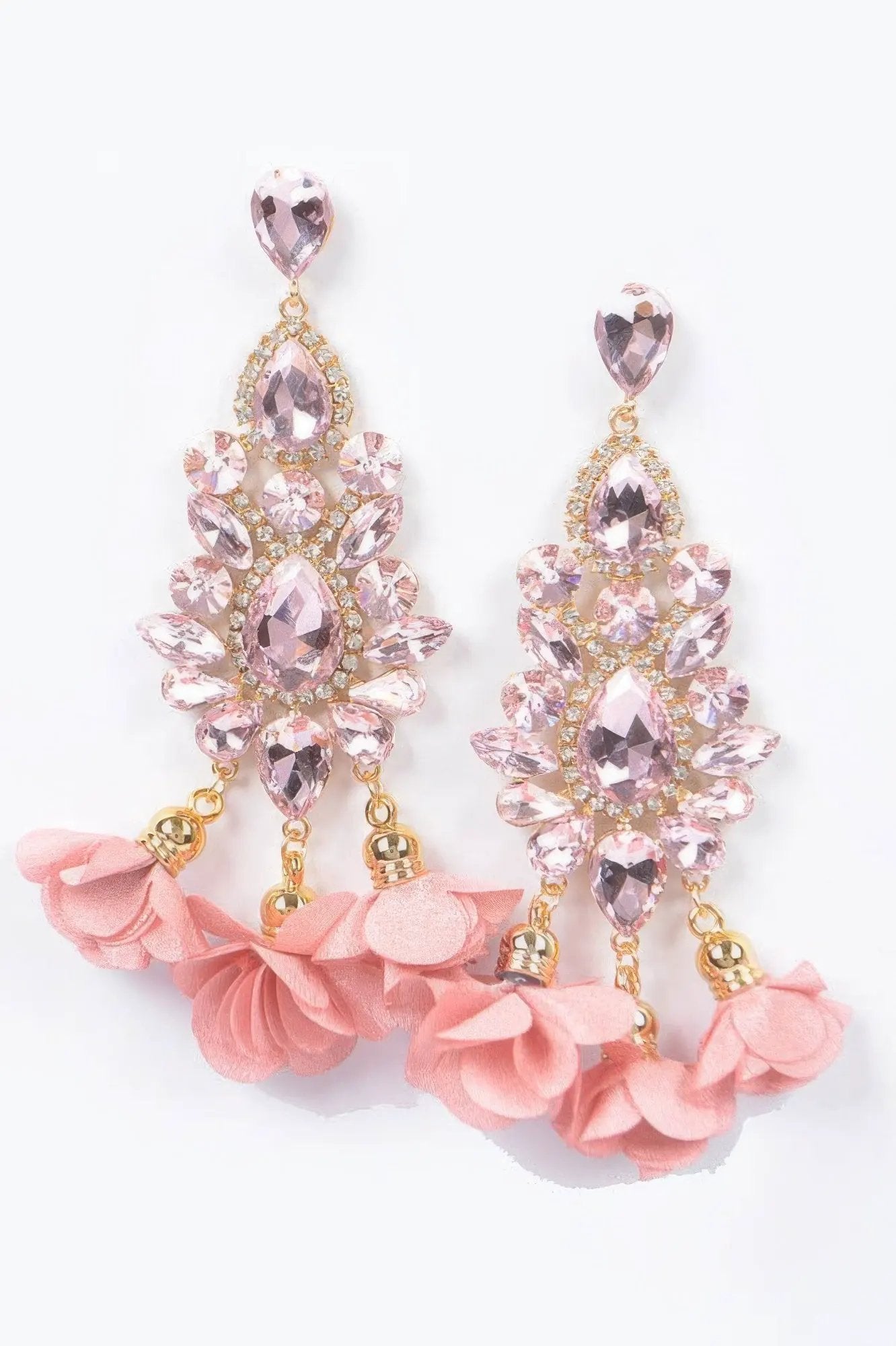 PARK AVENUE Multi Rhinestone Flower Drop Earrings: BYMANYC ® New York by BYMANYC ® New York