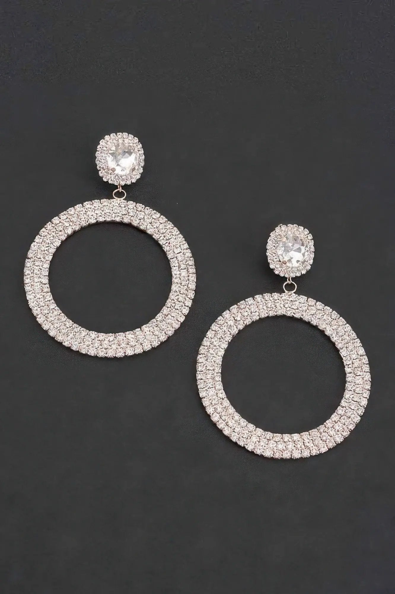 PLAZA Luxury Rhinestone Circular Drop Earrings: BYMANYC ® New York by BYMANYC ® New York