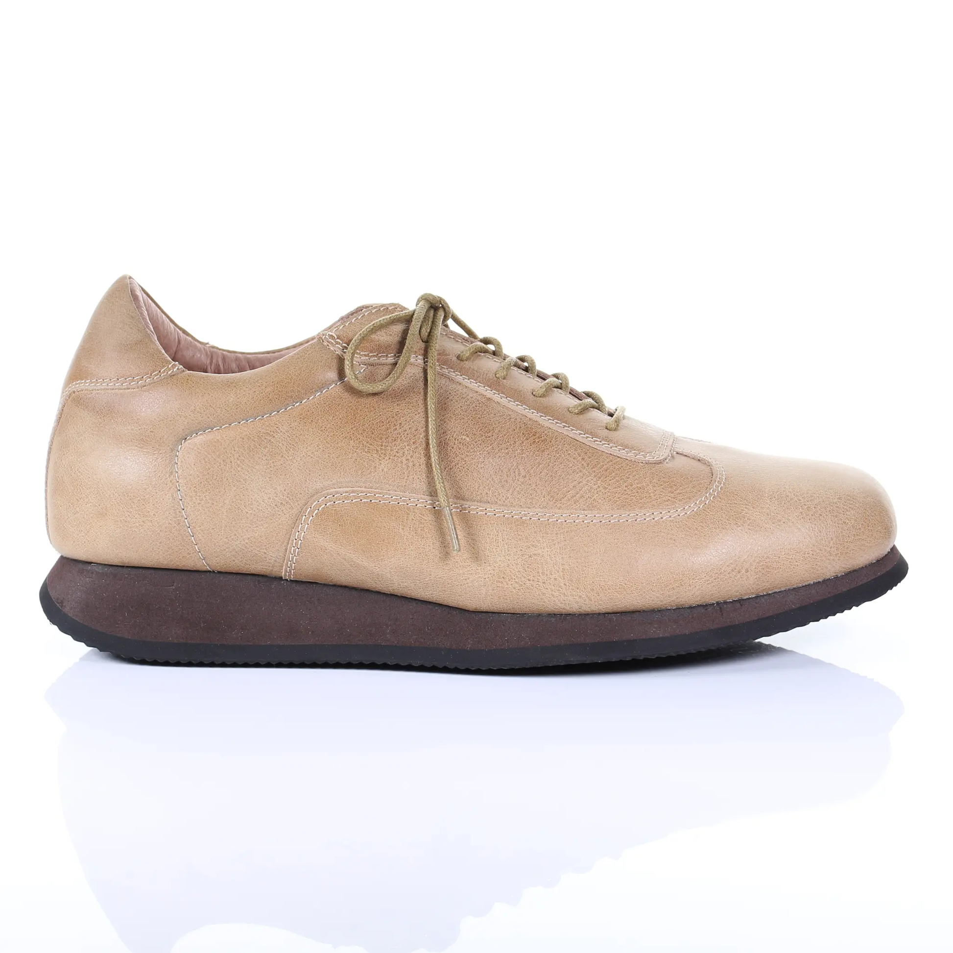 Men's Style Lace Up Leather Casual Shoes (Beige) by PRODUIT PARFAIT