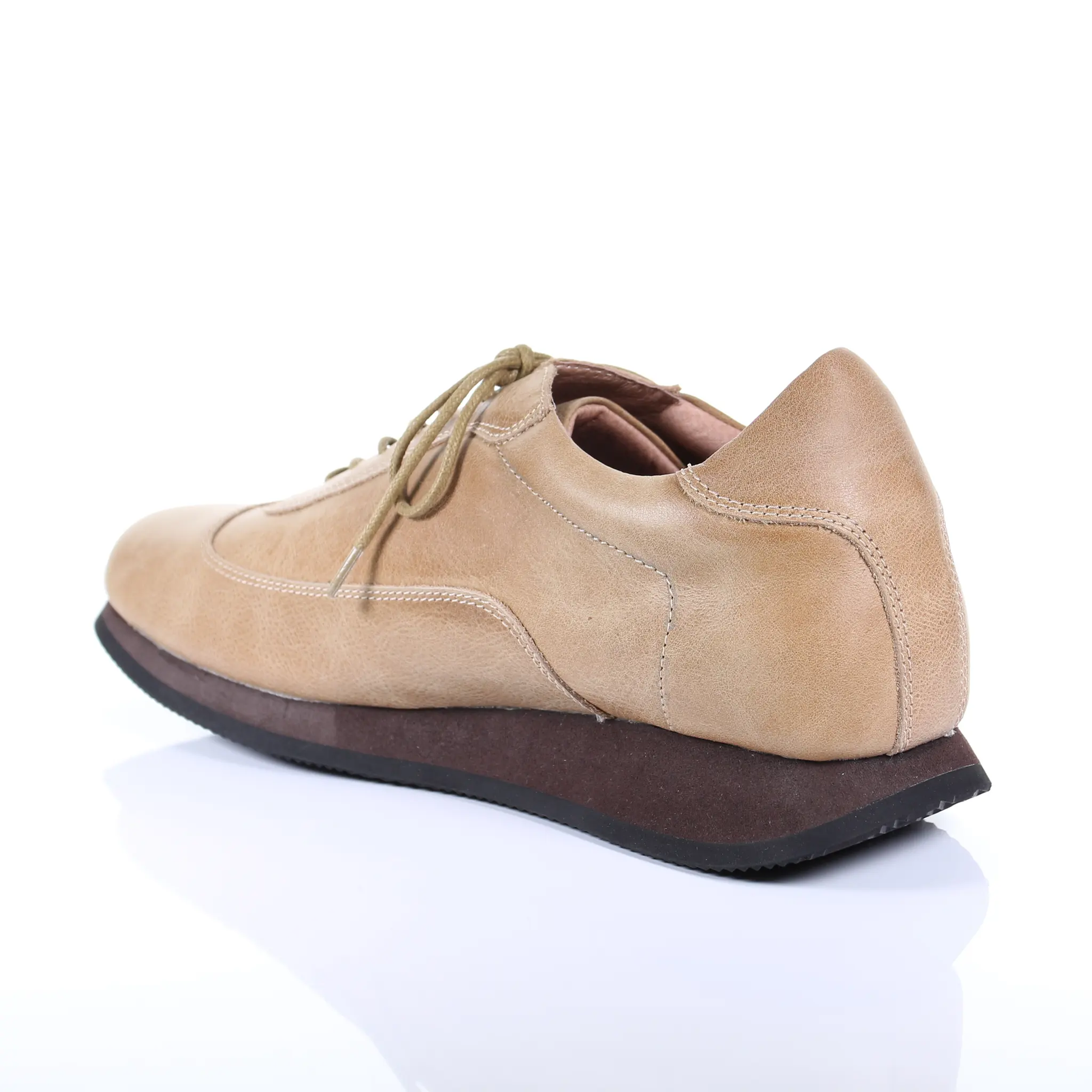 Men's Style Lace Up Leather Casual Shoes (Beige) by PRODUIT PARFAIT