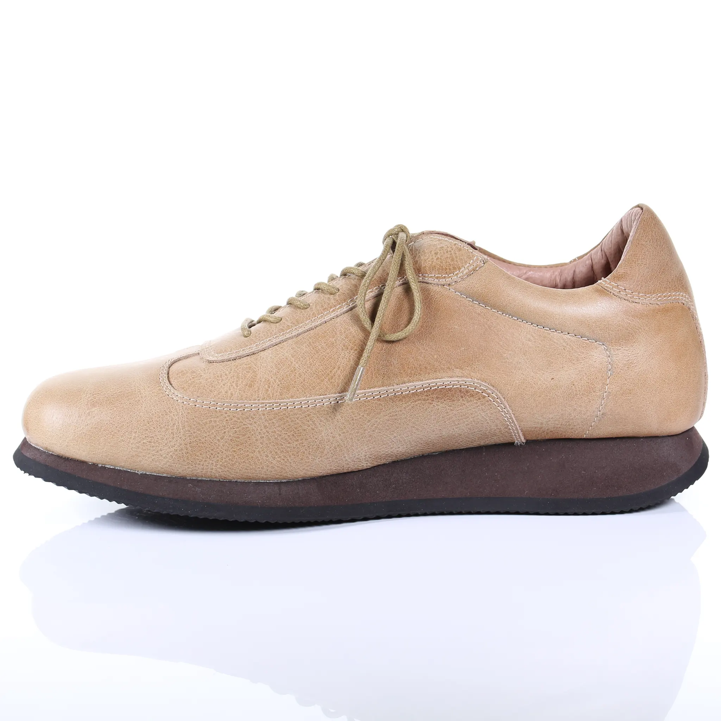 Men's Style Lace Up Leather Casual Shoes (Beige) by PRODUIT PARFAIT