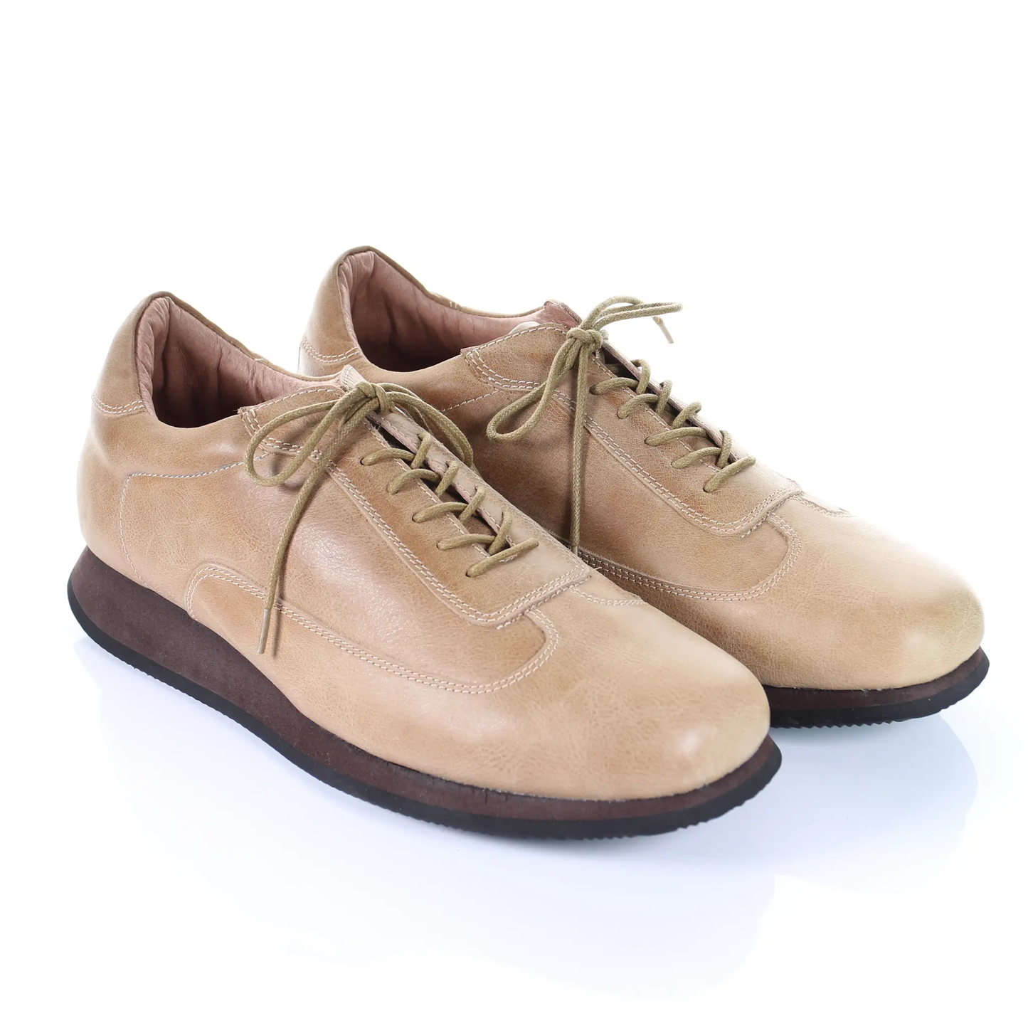 Men's Style Lace Up Leather Casual Shoes (Beige) by PRODUIT PARFAIT