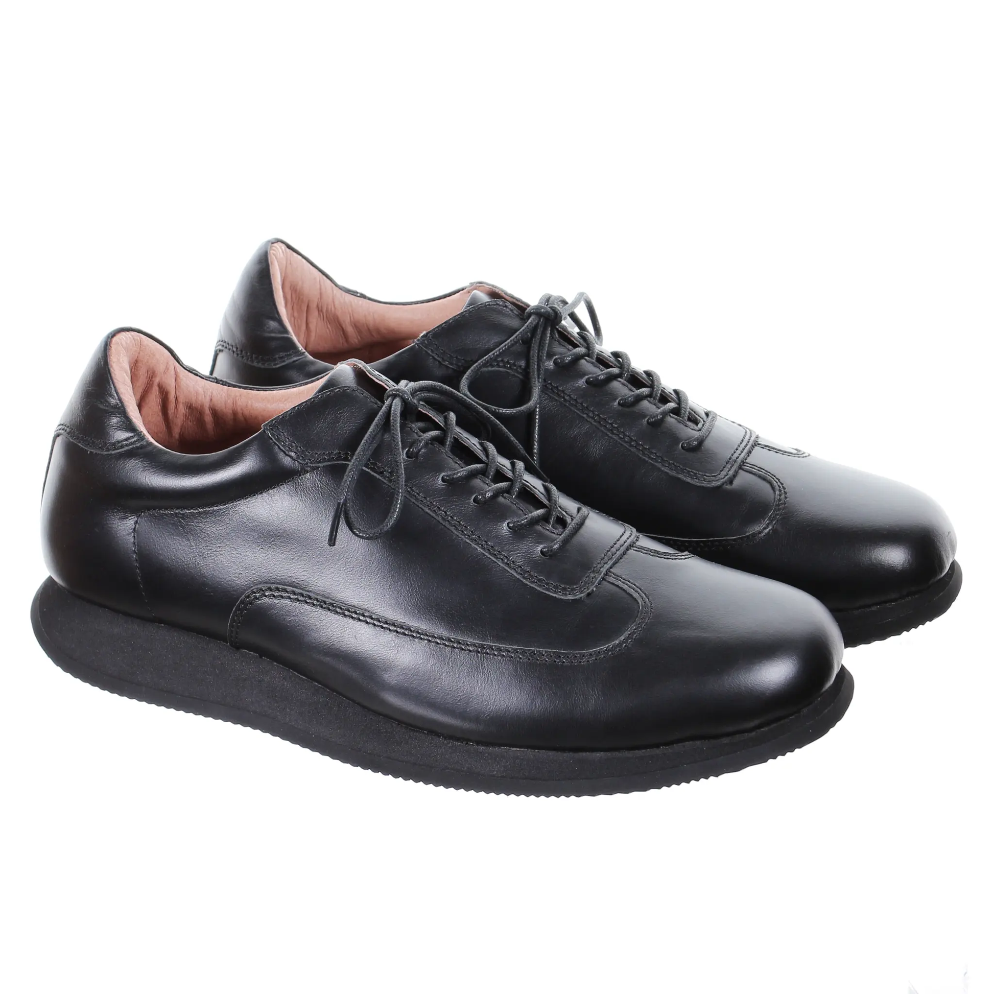 Men's Style Lace Up Leather Casual Shoes (Black) by PRODUIT PARFAIT