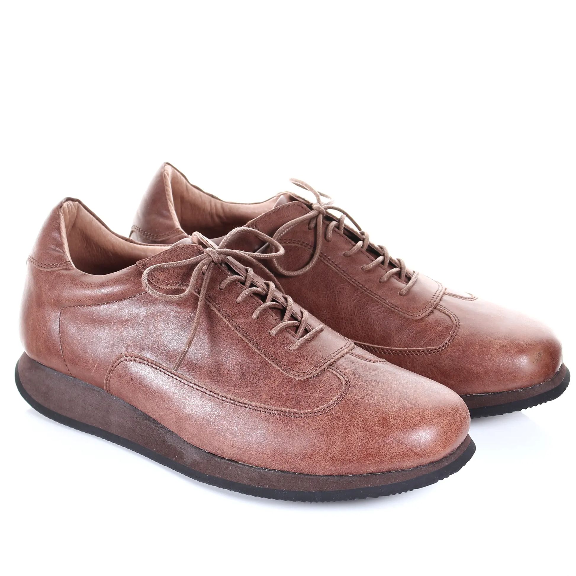 Men's Style Lace Up Leather Casual Shoes (Dark Brown) by PRODUIT PARFAIT