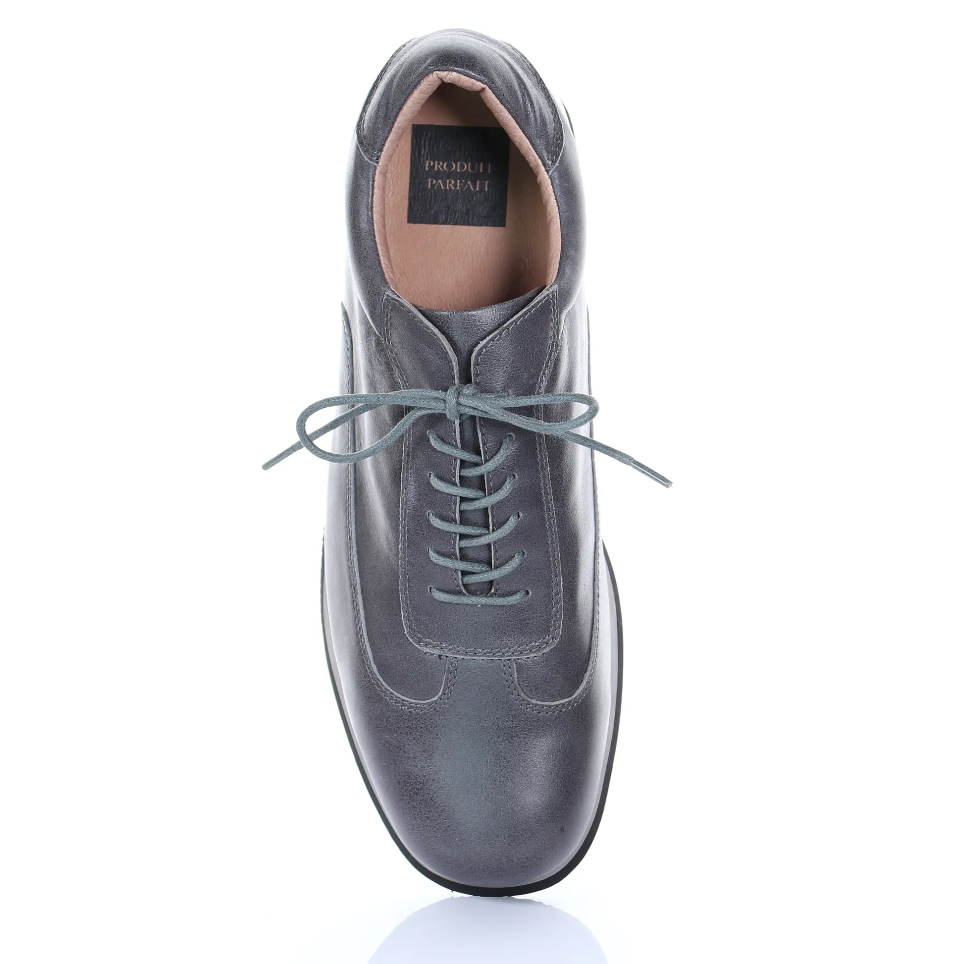 Men's Style Lace Up Leather Casual Shoes (Grey) by PRODUIT PARFAIT