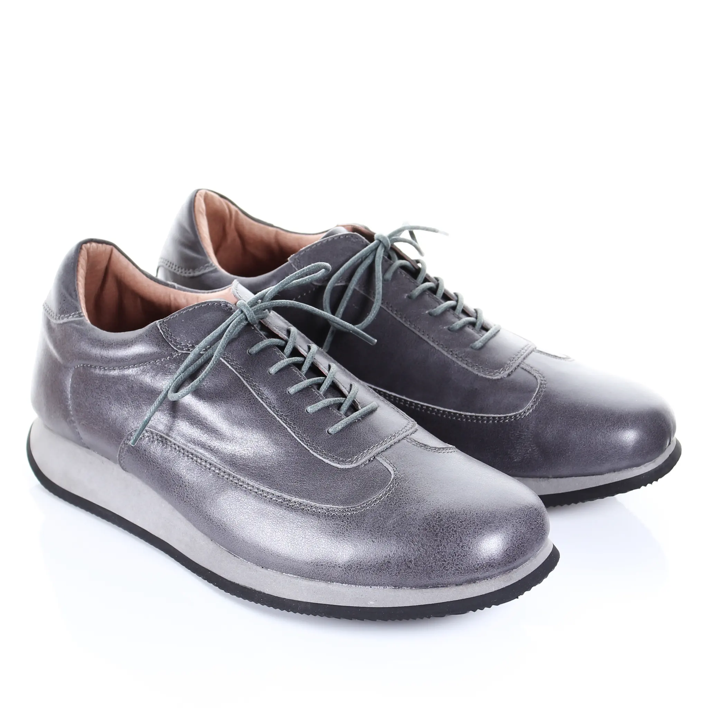 Men's Style Lace Up Leather Casual Shoes (Grey) by PRODUIT PARFAIT