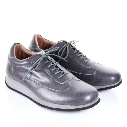 Men's Style Lace Up Leather Casual Shoes (Grey) by PRODUIT PARFAIT