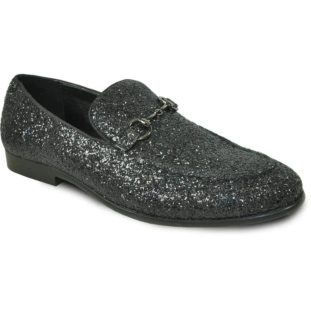 "Bravo1" Black Glitter Tuxedo & Prom Shoes by Tux-USA