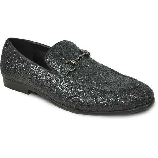 "Bravo1" Black Glitter Tuxedo & Prom Shoes by Tux-USA