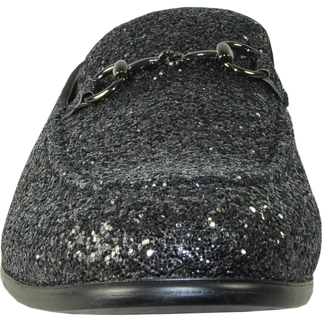 "Bravo1" Black Glitter Tuxedo & Prom Shoes by Tux-USA