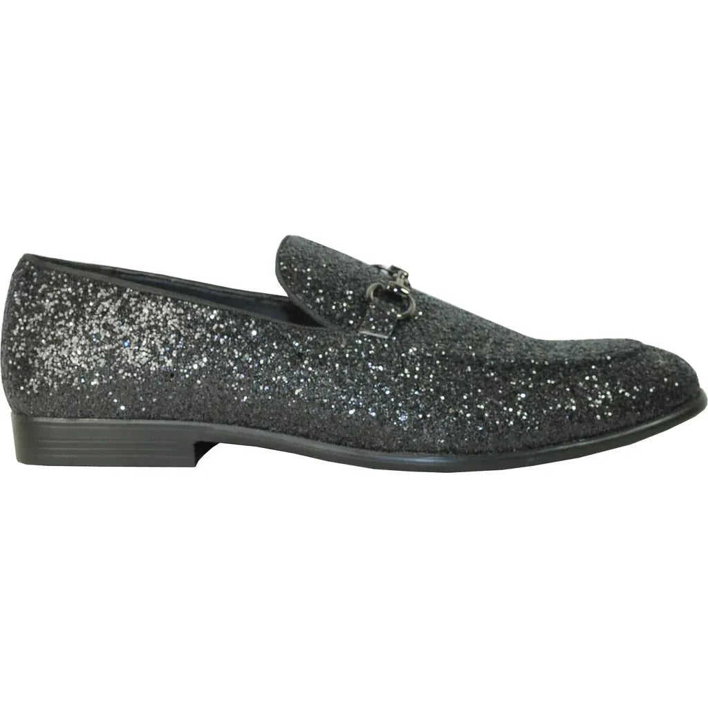 "Bravo1" Black Glitter Tuxedo & Prom Shoes by Tux-USA