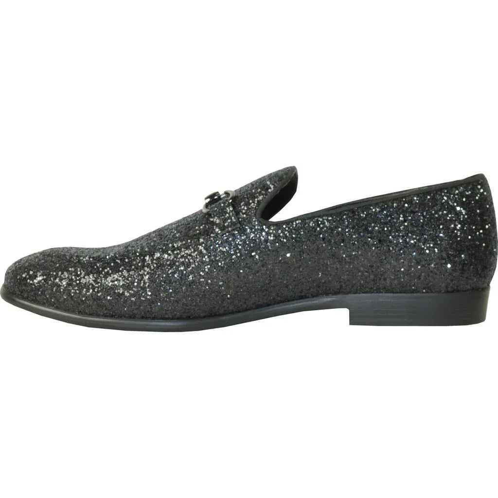 "Bravo1" Black Glitter Tuxedo & Prom Shoes by Tux-USA