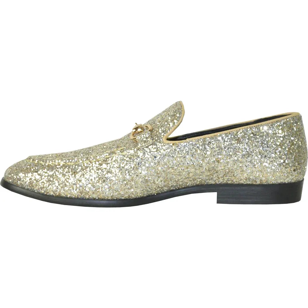 "Bravo" Gold Glitter Tuxedo & Prom Shoes by Tux-USA