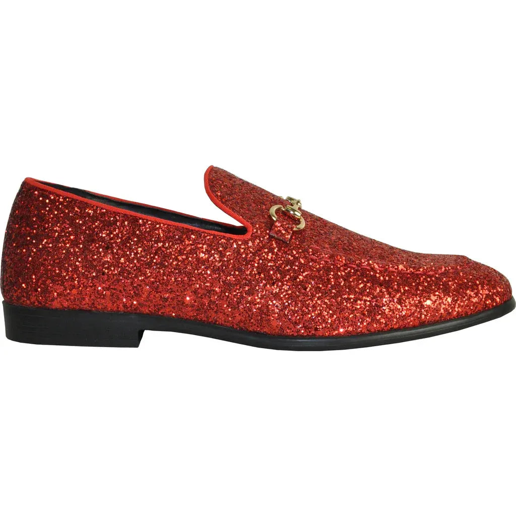 "Bravo" Red Glitter Tuxedo & Prom Shoes by Tux-USA