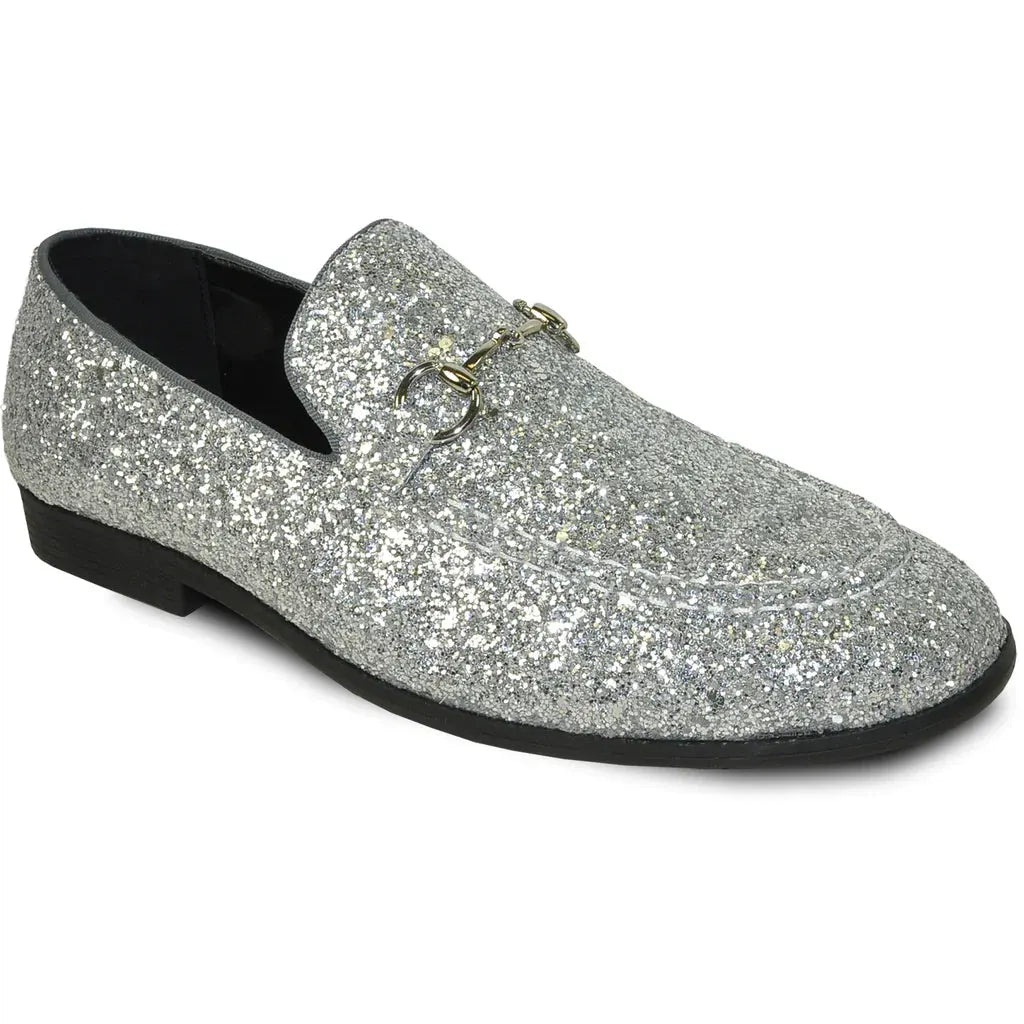 "Bravo 1" Silver Glitter Tuxedo & Prom Shoes by Tux-USA