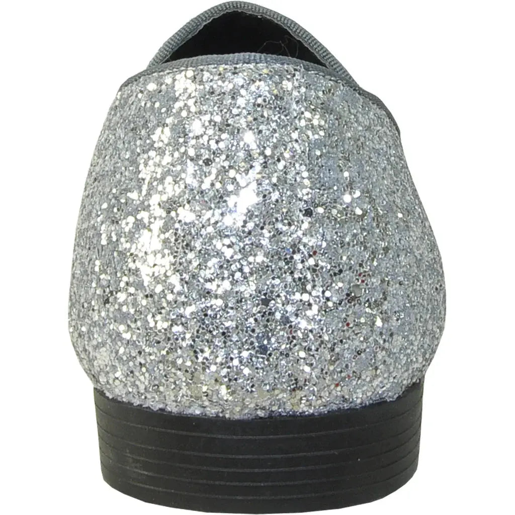 "Bravo 1" Silver Glitter Tuxedo & Prom Shoes by Tux-USA
