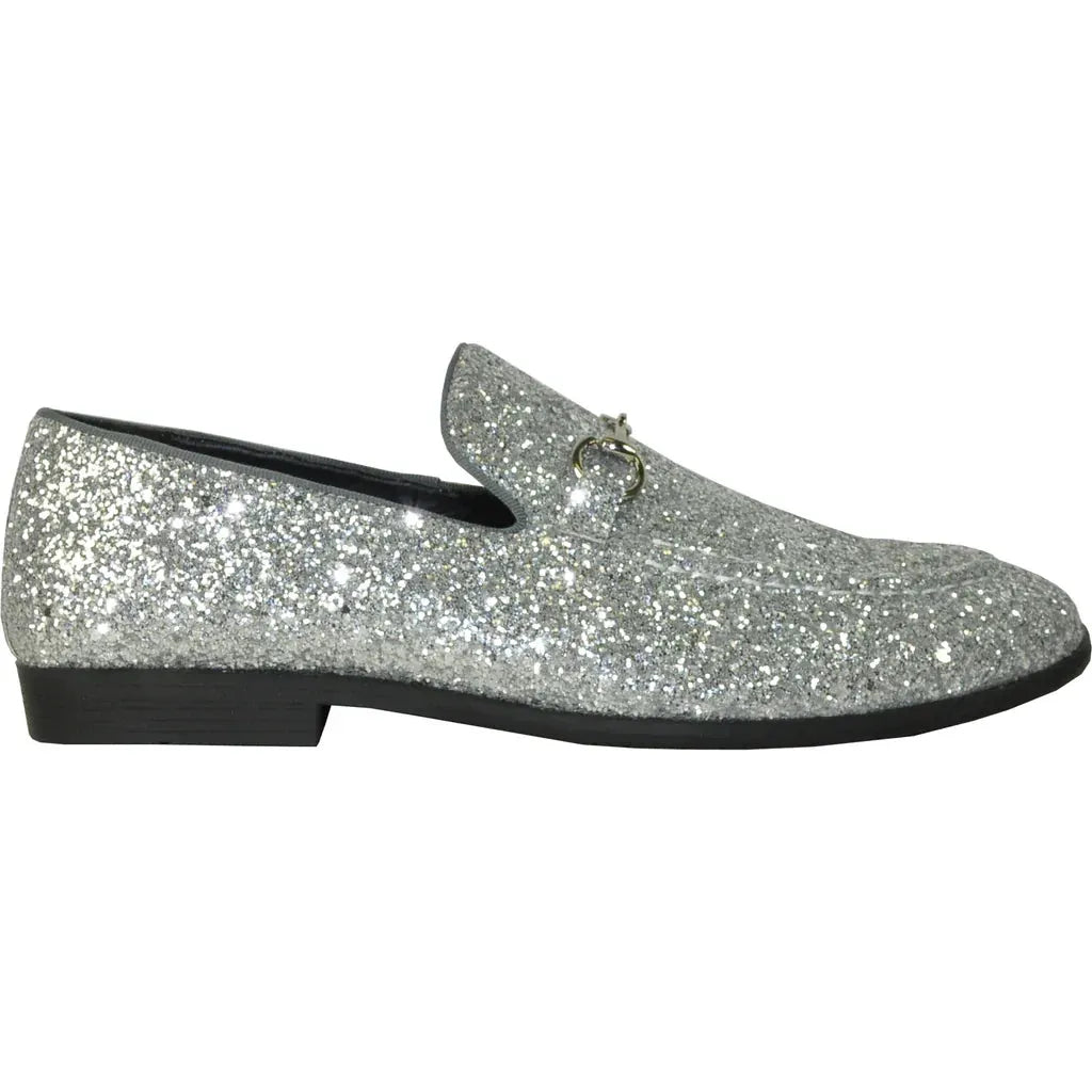 "Bravo 1" Silver Glitter Tuxedo & Prom Shoes by Tux-USA
