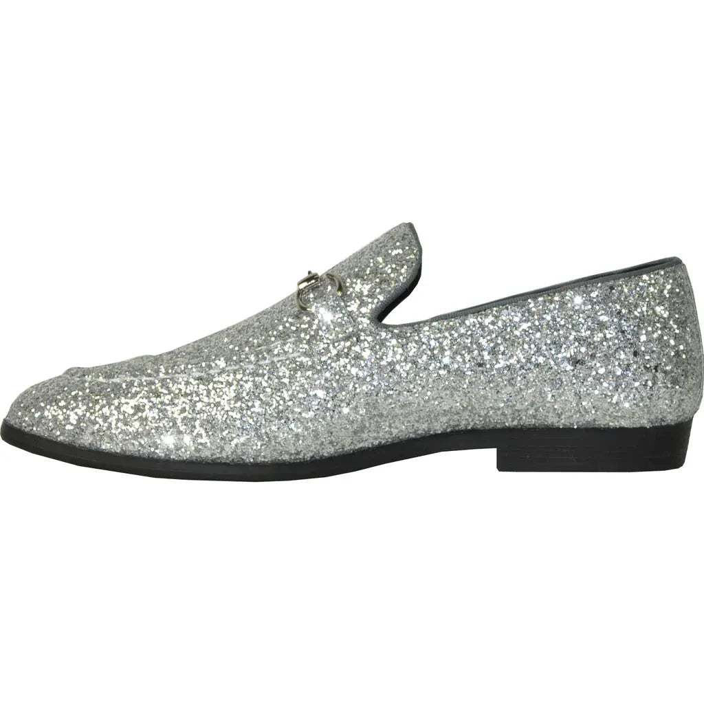 "Bravo 1" Silver Glitter Tuxedo & Prom Shoes by Tux-USA