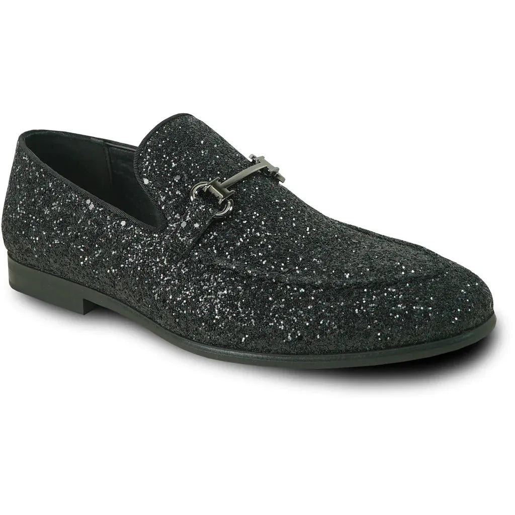 "Bravo" Black Glitter Tuxedo & Prom Shoes by Tux-USA