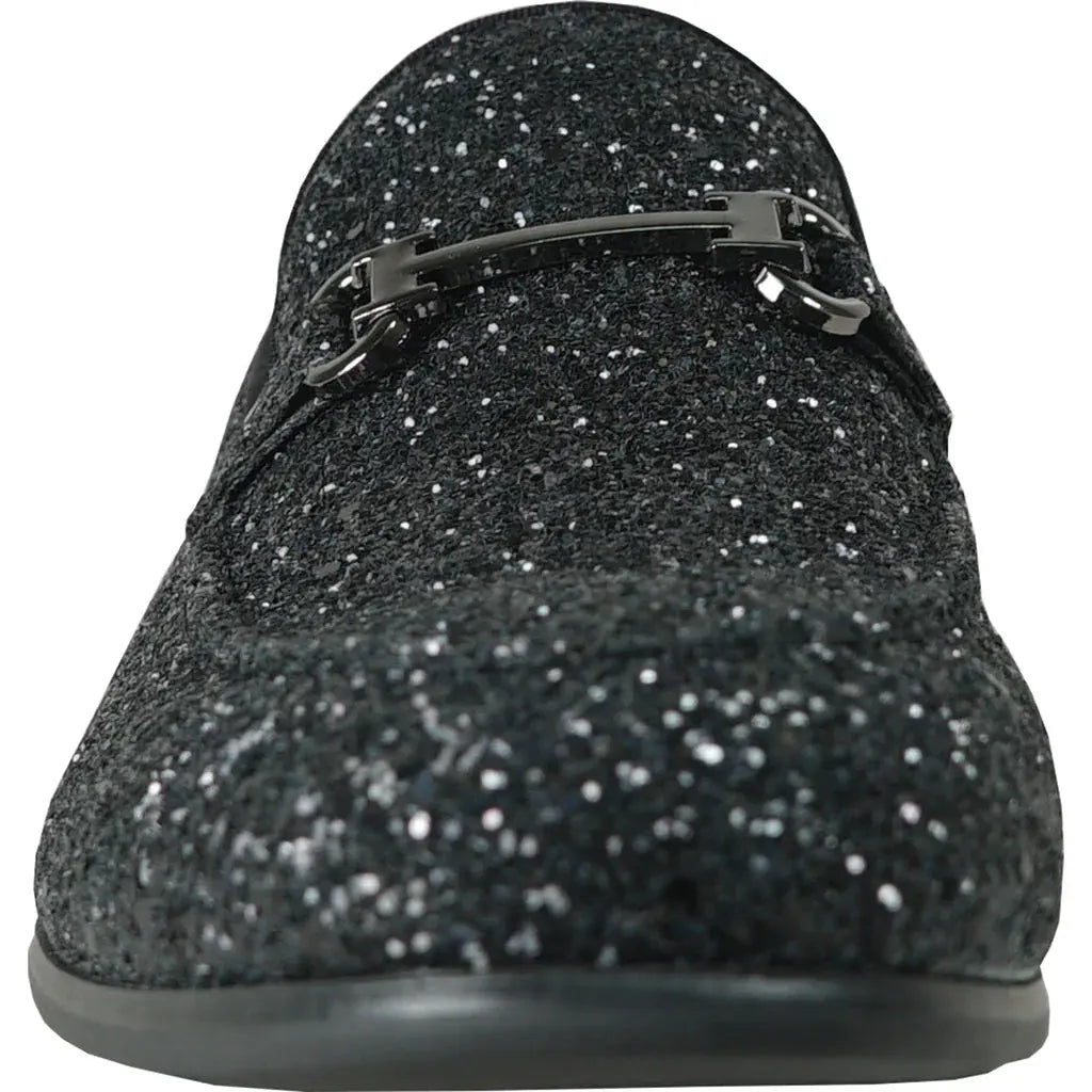 "Bravo" Black Glitter Tuxedo & Prom Shoes by Tux-USA