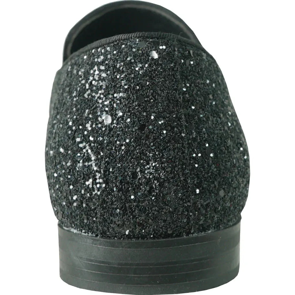 "Bravo" Black Glitter Tuxedo & Prom Shoes by Tux-USA