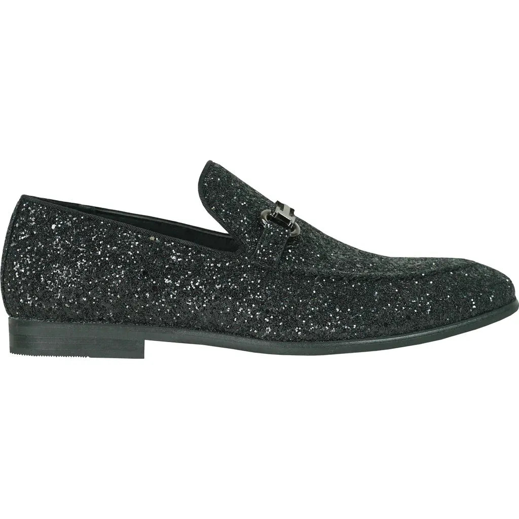 "Bravo" Black Glitter Tuxedo & Prom Shoes by Tux-USA
