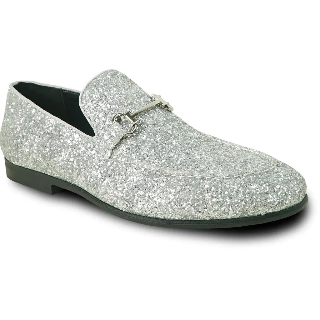 "Bravo" Silver Glitter Tuxedo & Prom Shoes by Tux-USA