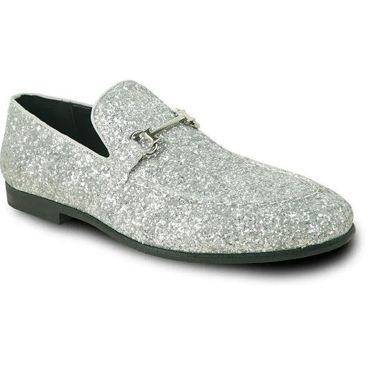"Bravo" Silver Glitter Tuxedo & Prom Shoes by Tux-USA