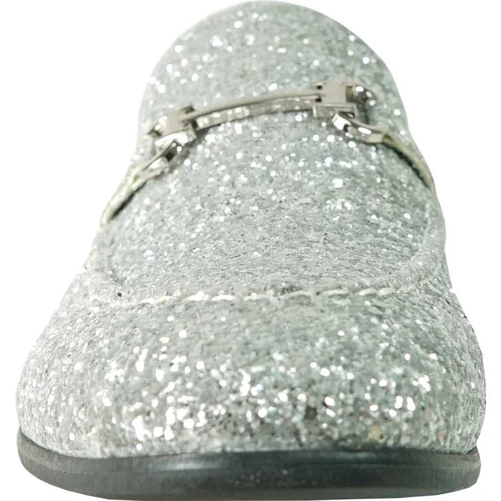 "Bravo" Silver Glitter Tuxedo & Prom Shoes by Tux-USA