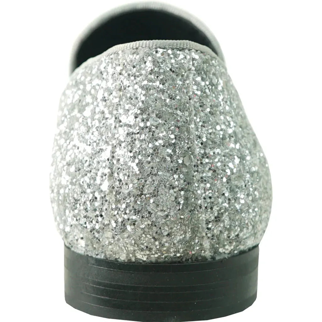 "Bravo" Silver Glitter Tuxedo & Prom Shoes by Tux-USA