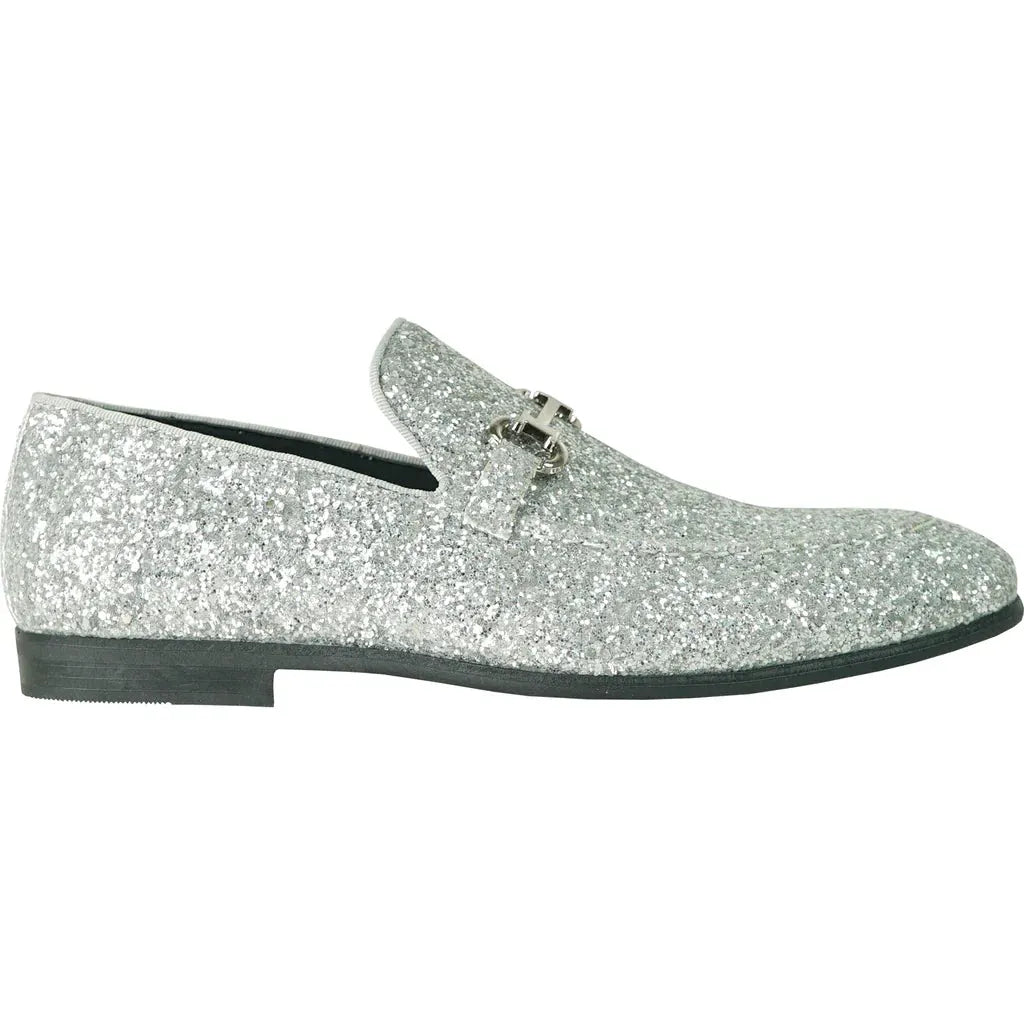 "Bravo" Silver Glitter Tuxedo & Prom Shoes by Tux-USA