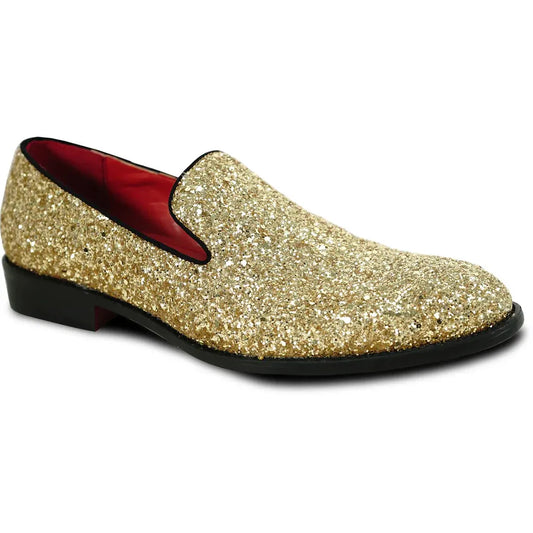 BRAVO Men Dress Shoe PROM-8 Loafer Shoe for Prom & Wedding Gold by Tux-USA