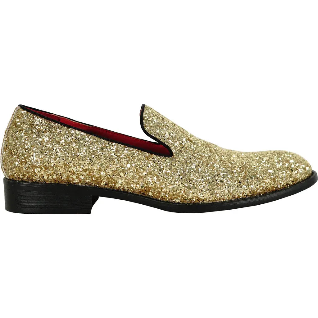 BRAVO Men Dress Shoe PROM-8 Loafer Shoe for Prom & Wedding Gold by Tux-USA